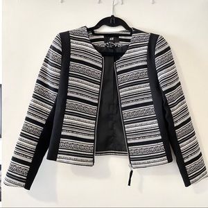 H&M Black and White Patterned Blazer, size 4